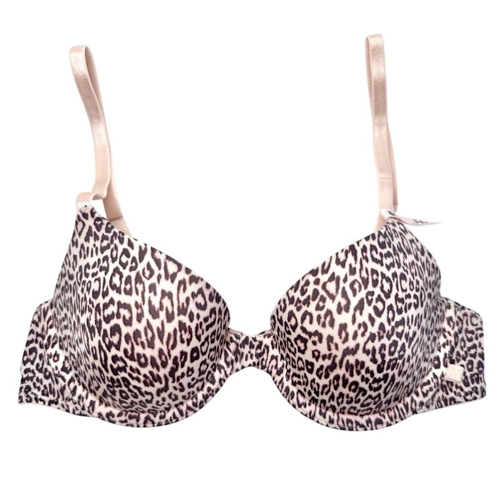 Victoria's Secret Dream Angel Smooth Lightly Lined Demi Bra 34B Pink Leopard NWT